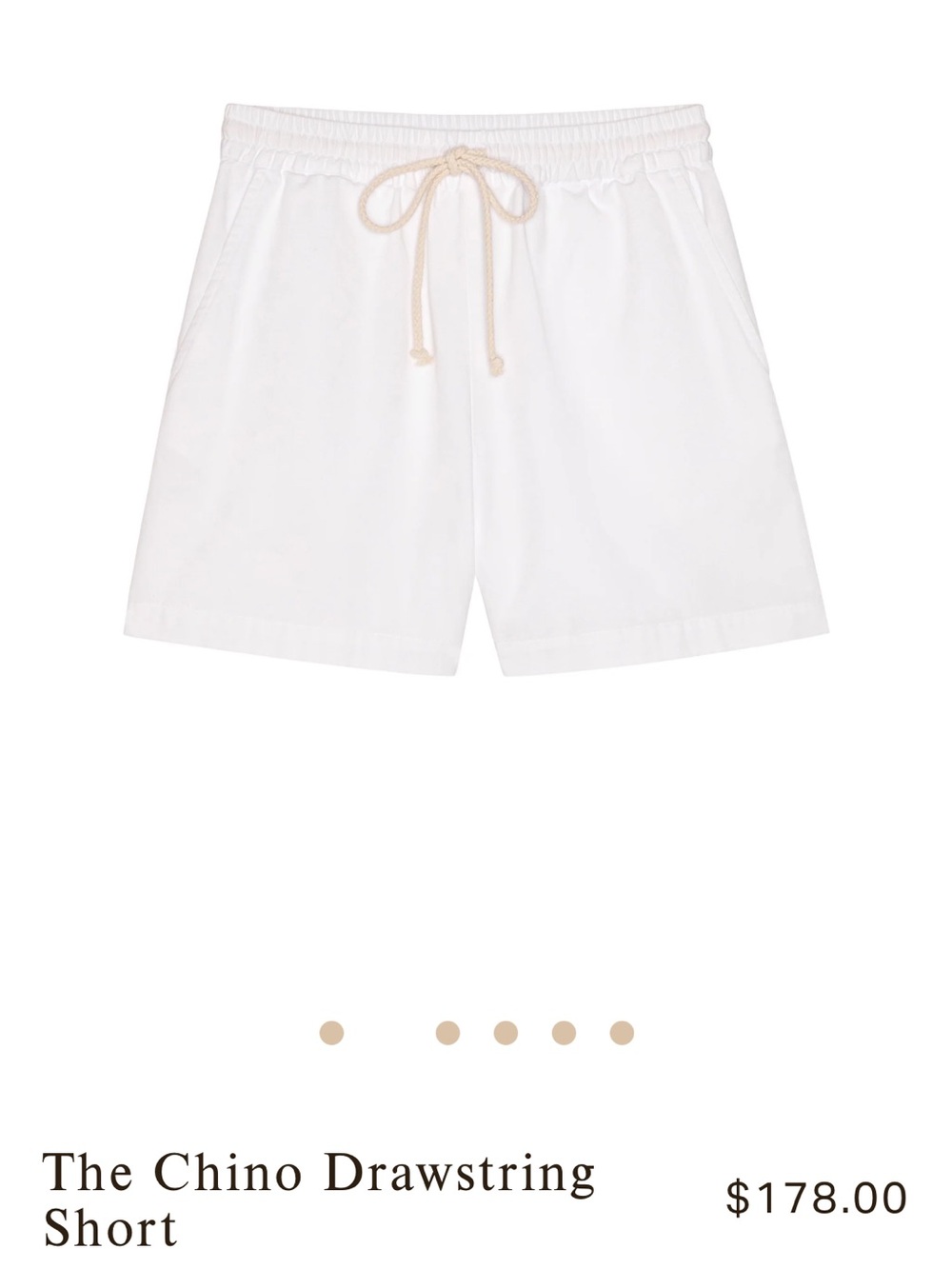 Donni Chino Drawstring Short Powder White Size S Small - Picture 3 of 9